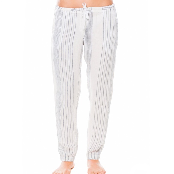 Cp Shades Linen Blue And White Striped 
